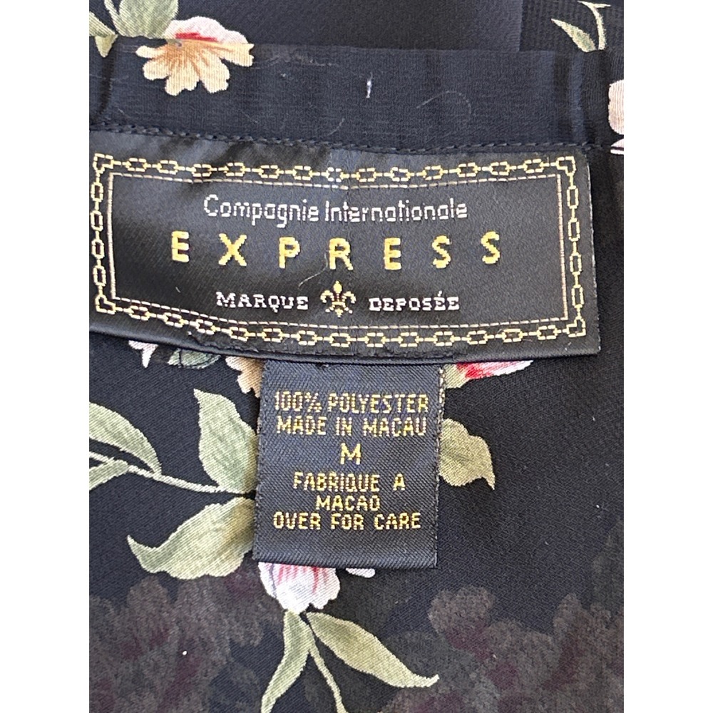 90s Compagnie Internationale Express Maxi Skirt Whimsigoth Grunge Floral Print - Picture 3 of 3